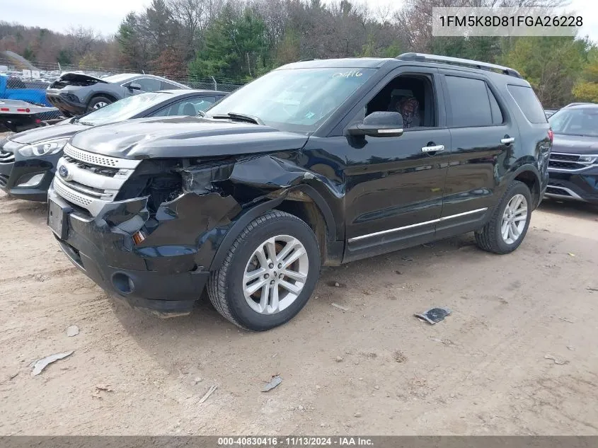 1FM5K8D81FGA26228 2015 Ford Explorer Xlt