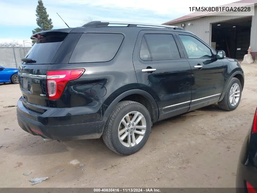 1FM5K8D81FGA26228 2015 Ford Explorer Xlt