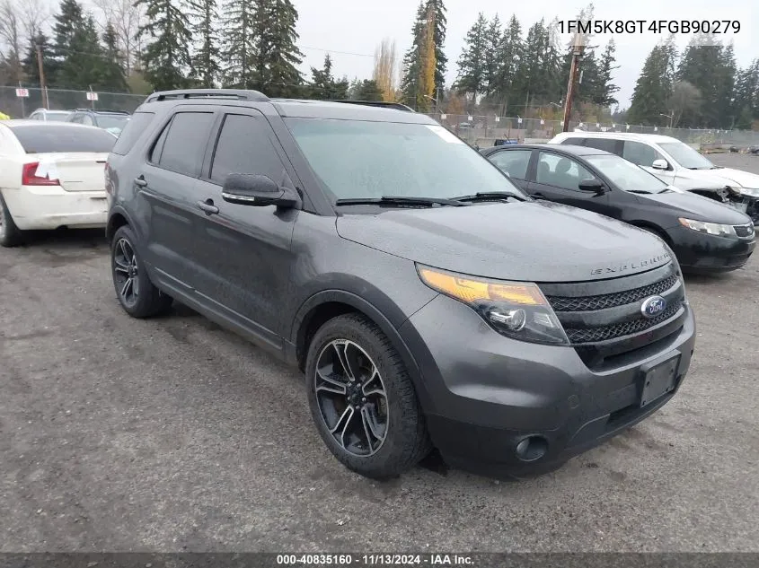 2015 Ford Explorer Sport VIN: 1FM5K8GT4FGB90279 Lot: 40835160