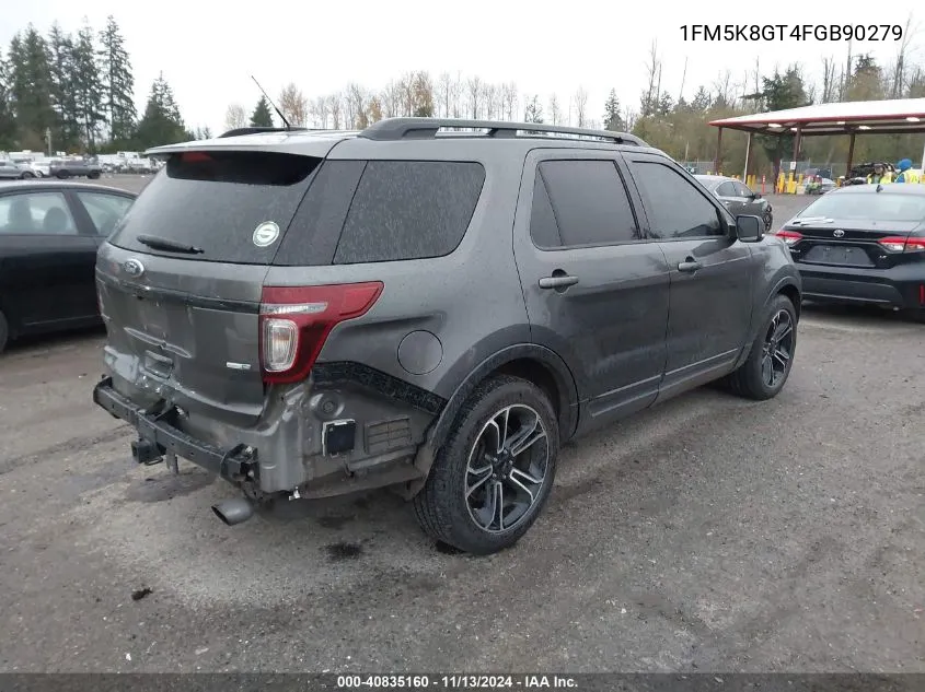 2015 Ford Explorer Sport VIN: 1FM5K8GT4FGB90279 Lot: 40835160