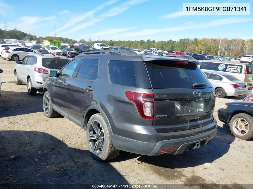 2015 Ford Explorer Sport VIN: 1FM5K8GT9FGB71341 Lot: 40846147