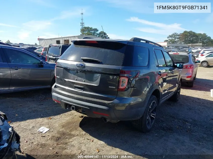 2015 Ford Explorer Sport VIN: 1FM5K8GT9FGB71341 Lot: 40846147