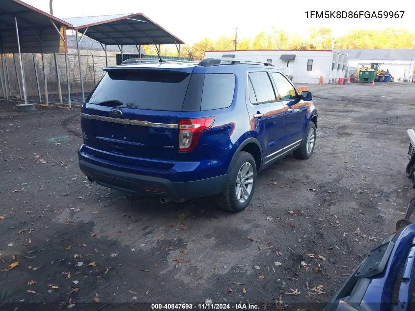 2015 Ford Explorer Xlt VIN: 1FM5K8D86FGA59967 Lot: 40847693