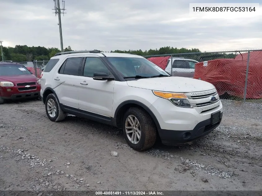 2015 Ford Explorer Xlt VIN: 1FM5K8D87FGC53164 Lot: 40851491