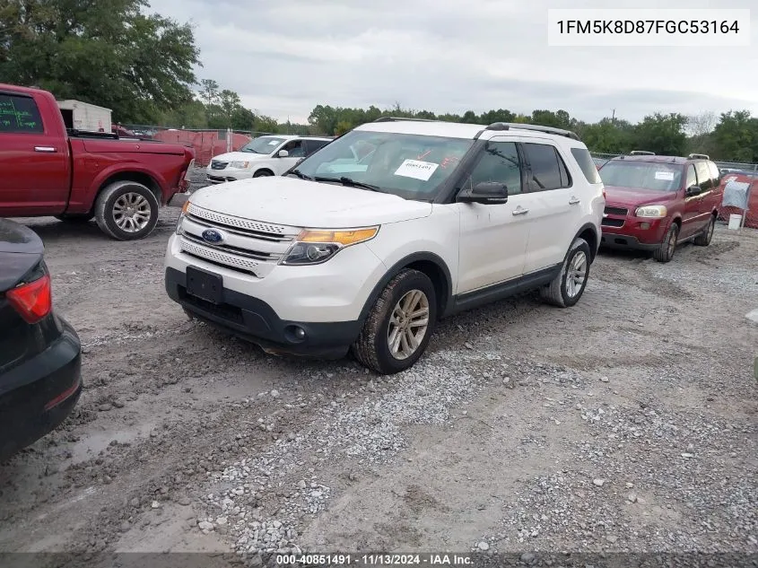 2015 Ford Explorer Xlt VIN: 1FM5K8D87FGC53164 Lot: 40851491