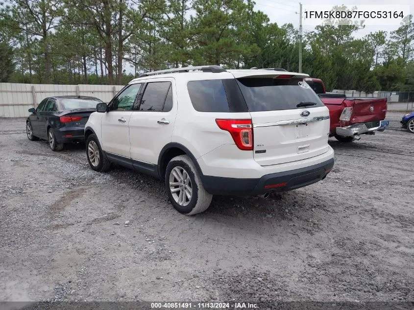 2015 Ford Explorer Xlt VIN: 1FM5K8D87FGC53164 Lot: 40851491