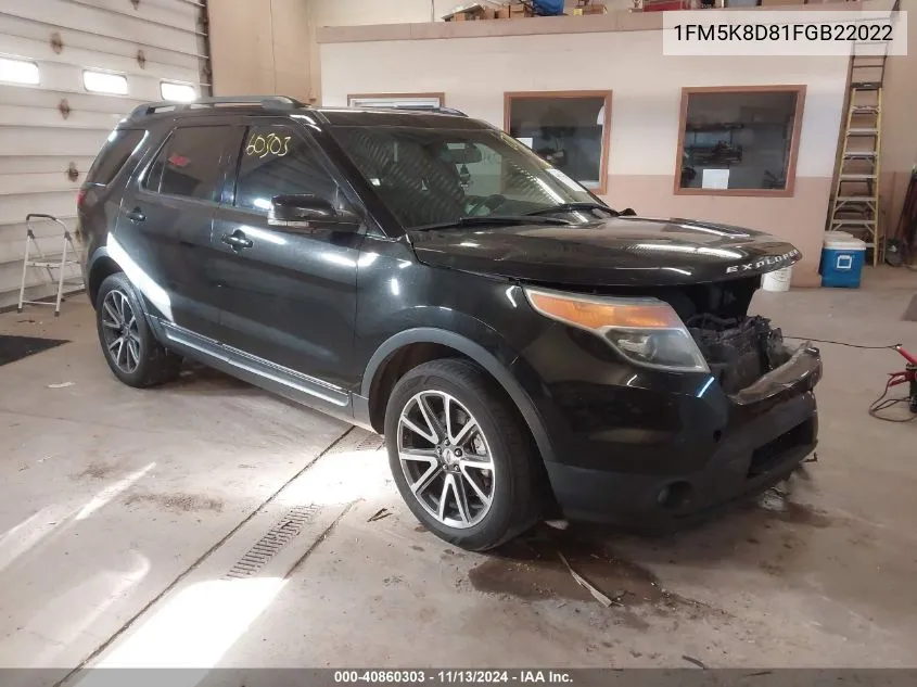 1FM5K8D81FGB22022 2015 Ford Explorer Xlt