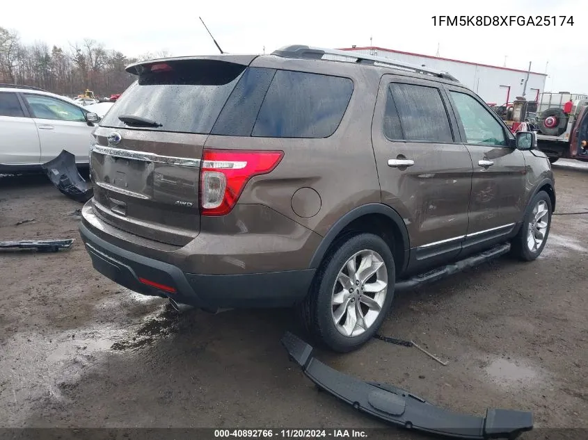 2015 Ford Explorer Xlt VIN: 1FM5K8D8XFGA25174 Lot: 40892766