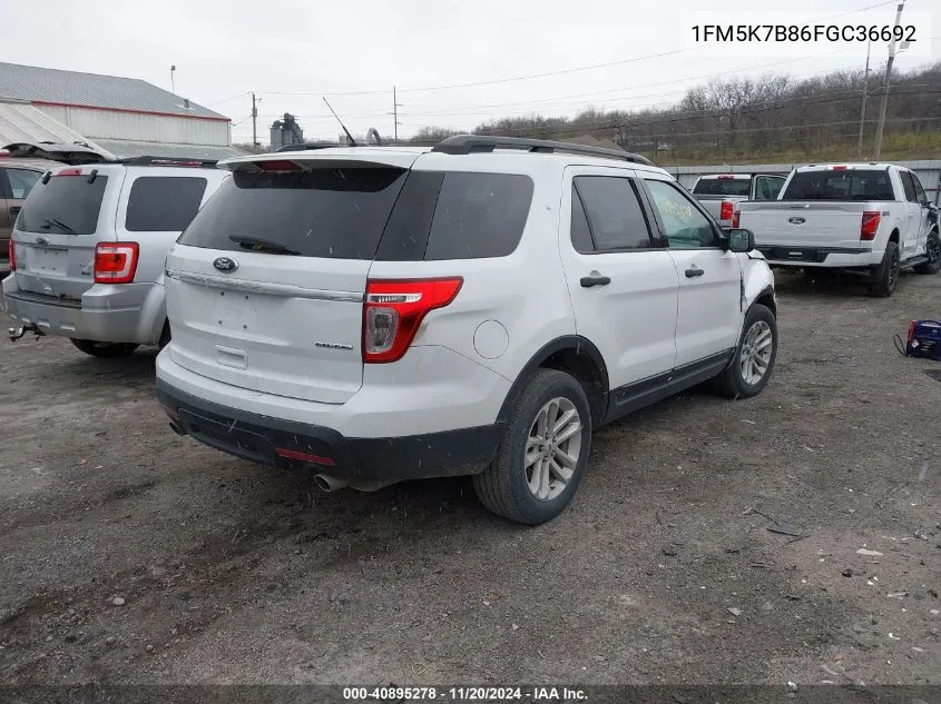 2015 Ford Explorer VIN: 1FM5K7B86FGC36692 Lot: 40895278