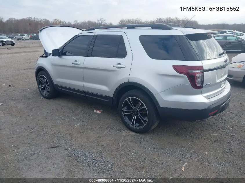 2015 Ford Explorer Sport VIN: 1FM5K8GT6FGB15552 Lot: 40906664