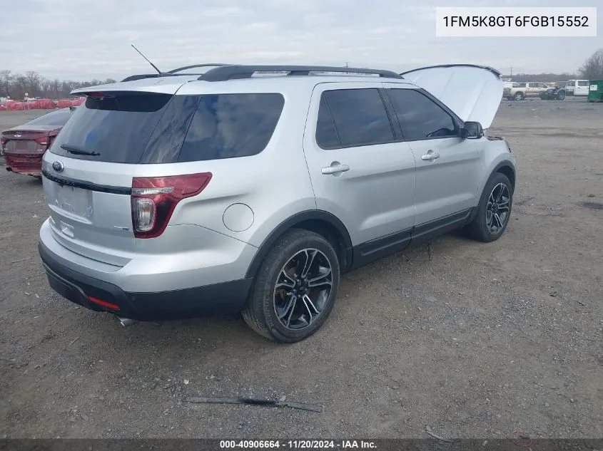 2015 Ford Explorer Sport VIN: 1FM5K8GT6FGB15552 Lot: 40906664