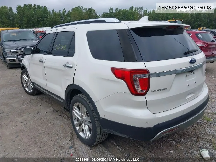 1FM5K8F86GGC75008 2016 Ford Explorer Limited