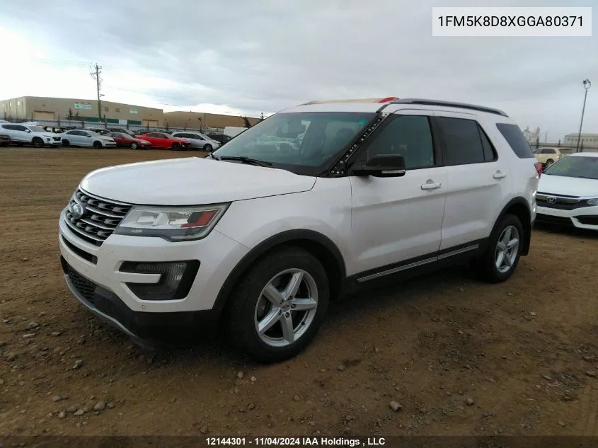 1FM5K8D8XGGA80371 2016 Ford Explorer Xlt