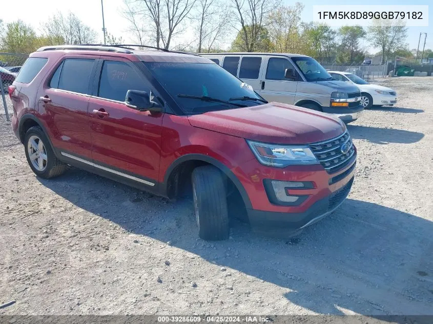 1FM5K8D89GGB79182 2016 Ford Explorer Xlt