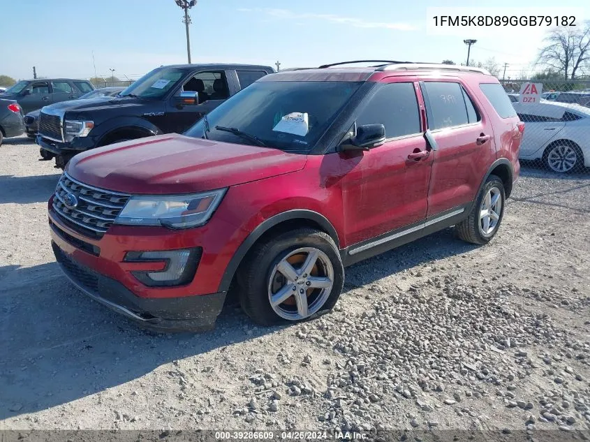 1FM5K8D89GGB79182 2016 Ford Explorer Xlt