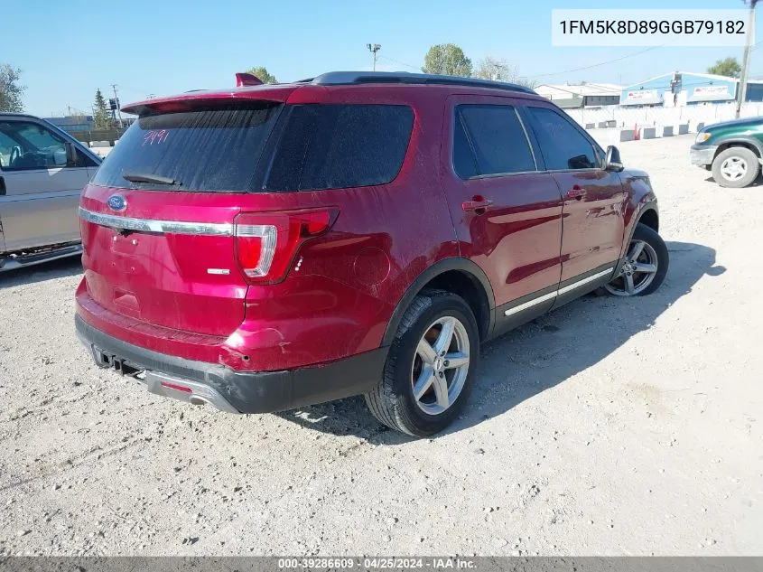 1FM5K8D89GGB79182 2016 Ford Explorer Xlt