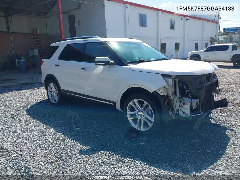 1FM5K7F87GGA34133 2016 Ford Explorer Limited