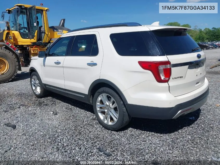 1FM5K7F87GGA34133 2016 Ford Explorer Limited