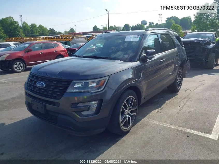 1FM5K8GT9GGB70322 2016 Ford Explorer Sport