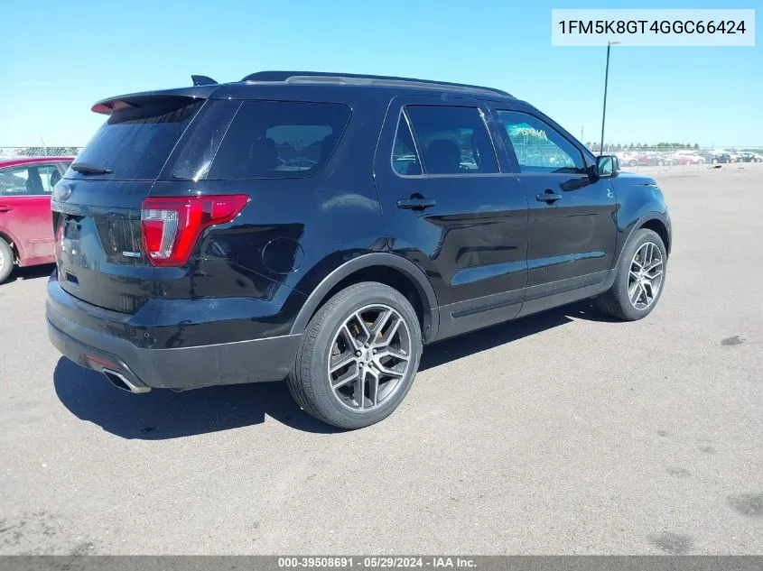 2016 Ford Explorer Sport VIN: 1FM5K8GT4GGC66424 Lot: 39508691