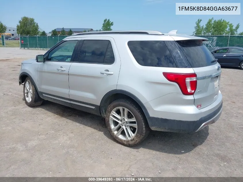 2016 Ford Explorer Xlt VIN: 1FM5K8D84GGA63677 Lot: 39649393