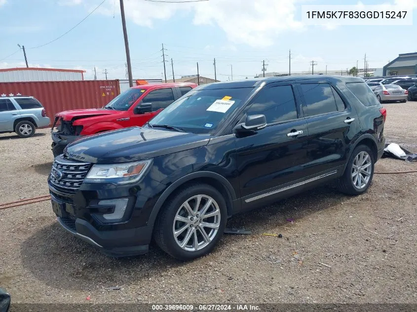 1FM5K7F83GGD15247 2016 Ford Explorer Limited