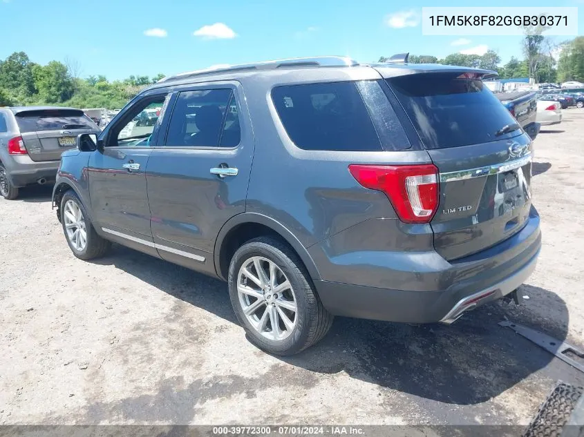 2016 Ford Explorer Limited VIN: 1FM5K8F82GGB30371 Lot: 39772300