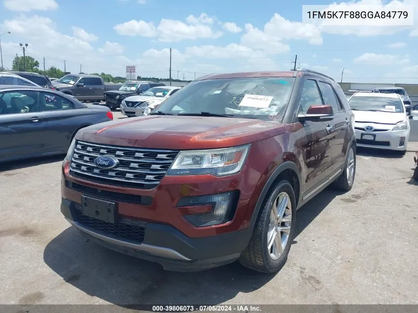 2016 Ford Explorer Limited VIN: 1FM5K7F88GGA84779 Lot: 39806073