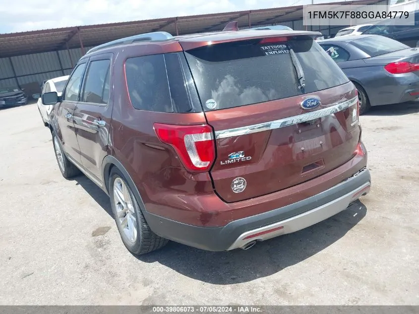 2016 Ford Explorer Limited VIN: 1FM5K7F88GGA84779 Lot: 39806073