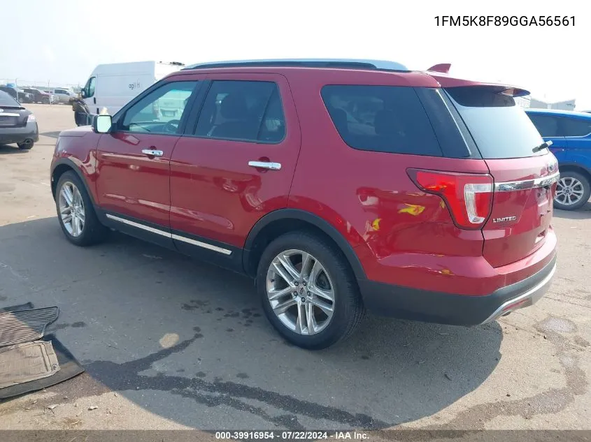 2016 Ford Explorer Limited VIN: 1FM5K8F89GGA56561 Lot: 39916954