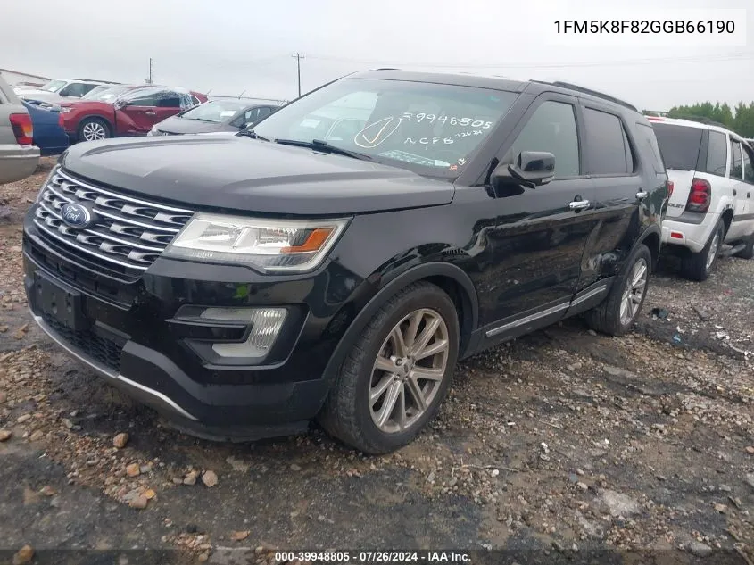 2016 Ford Explorer Limited VIN: 1FM5K8F82GGB66190 Lot: 39948805