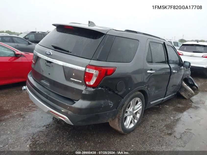 1FM5K7F82GGA17708 2016 Ford Explorer Limited