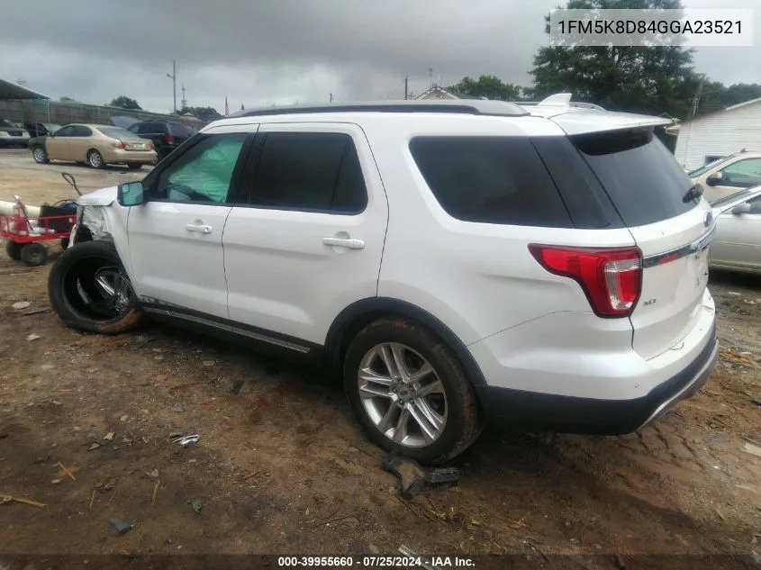 1FM5K8D84GGA23521 2016 Ford Explorer Xlt