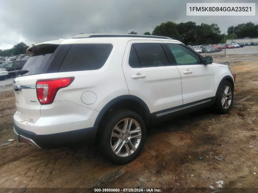 1FM5K8D84GGA23521 2016 Ford Explorer Xlt