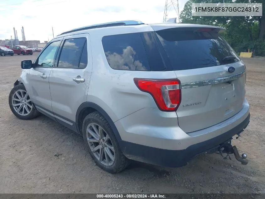 1FM5K8F87GGC24312 2016 Ford Explorer Limited