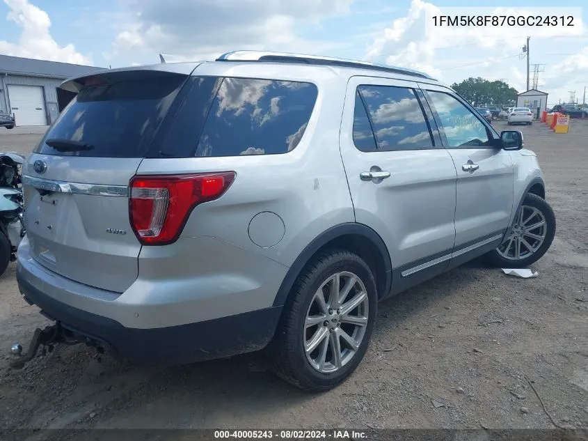 1FM5K8F87GGC24312 2016 Ford Explorer Limited