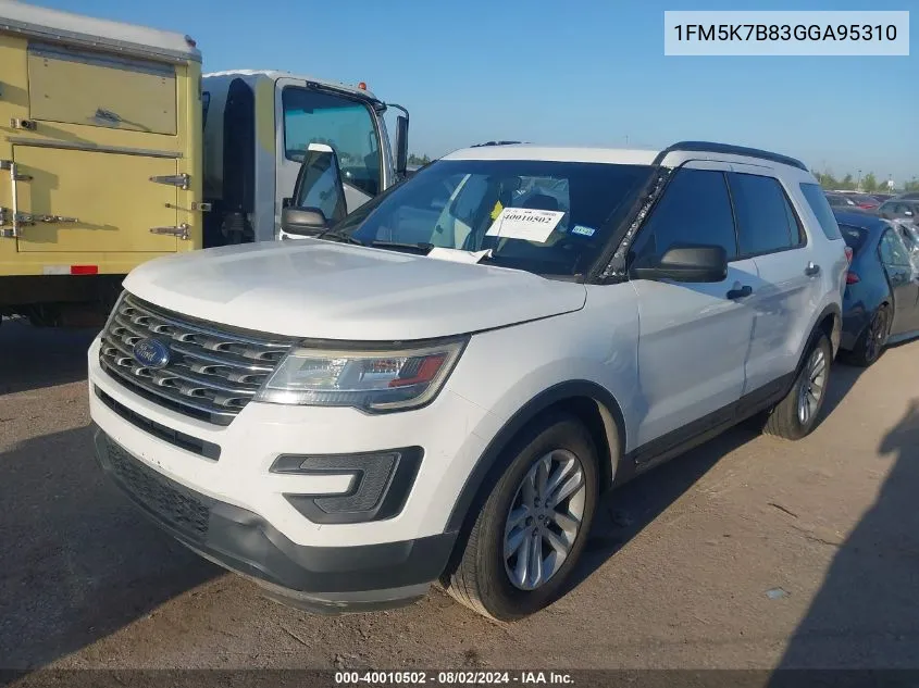 1FM5K7B83GGA95310 2016 Ford Explorer