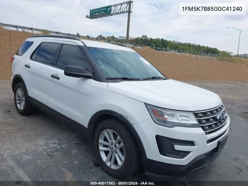 1FM5K7B85GGC41240 2016 Ford Explorer