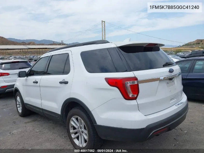 1FM5K7B85GGC41240 2016 Ford Explorer