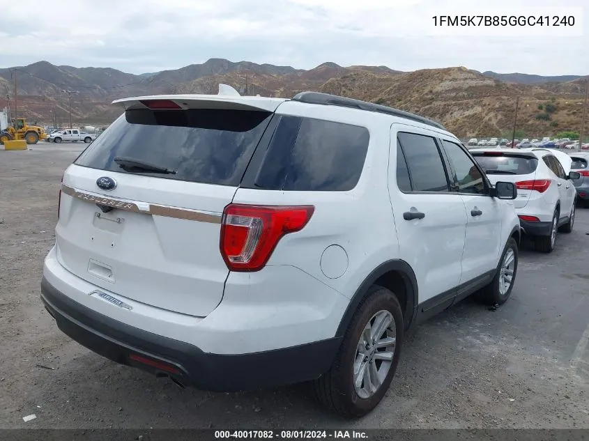 1FM5K7B85GGC41240 2016 Ford Explorer