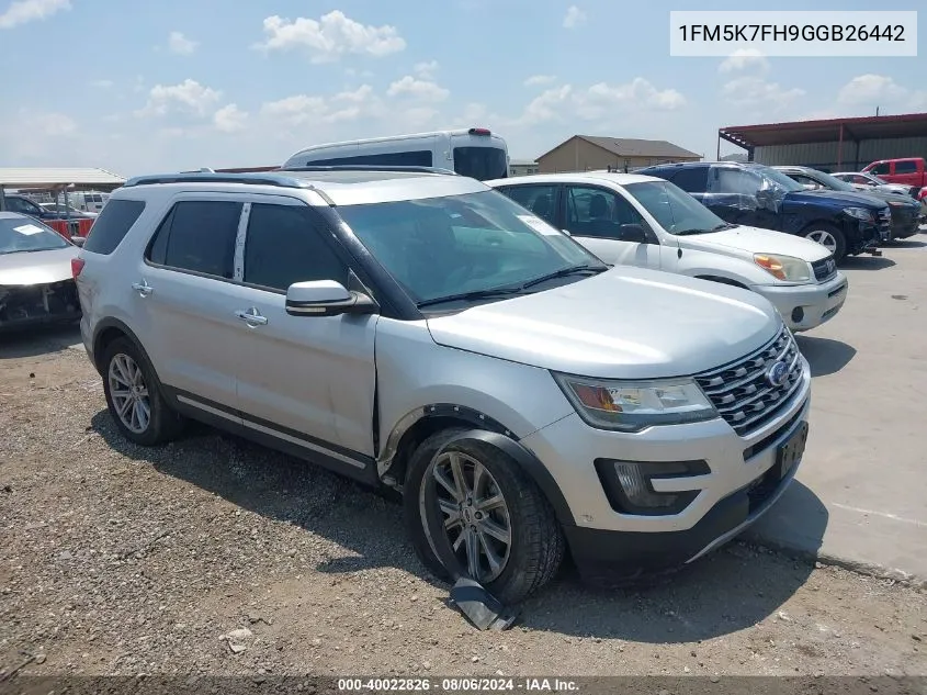 1FM5K7FH9GGB26442 2016 Ford Explorer Limited