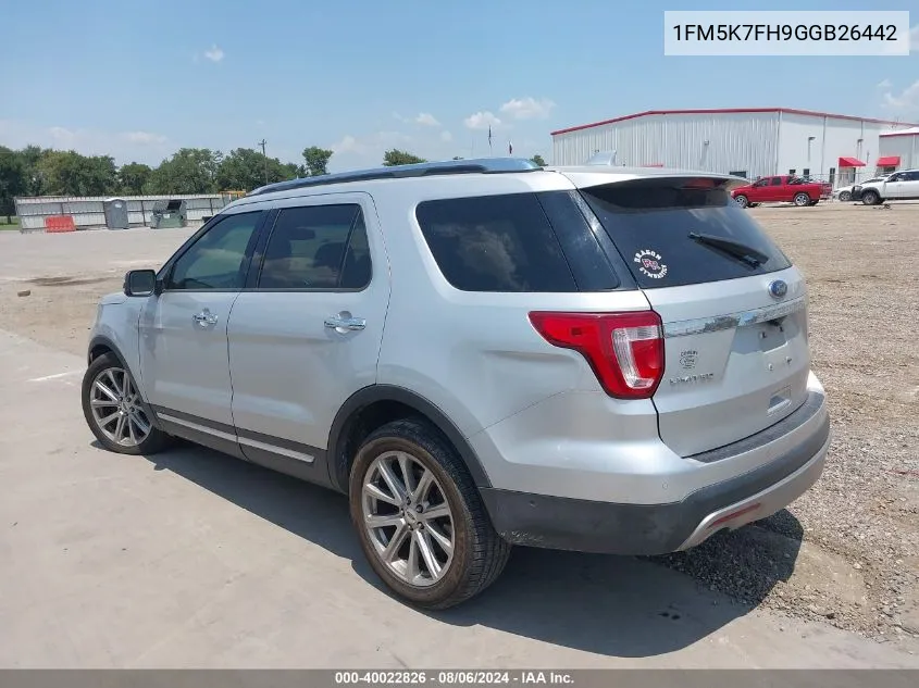 1FM5K7FH9GGB26442 2016 Ford Explorer Limited