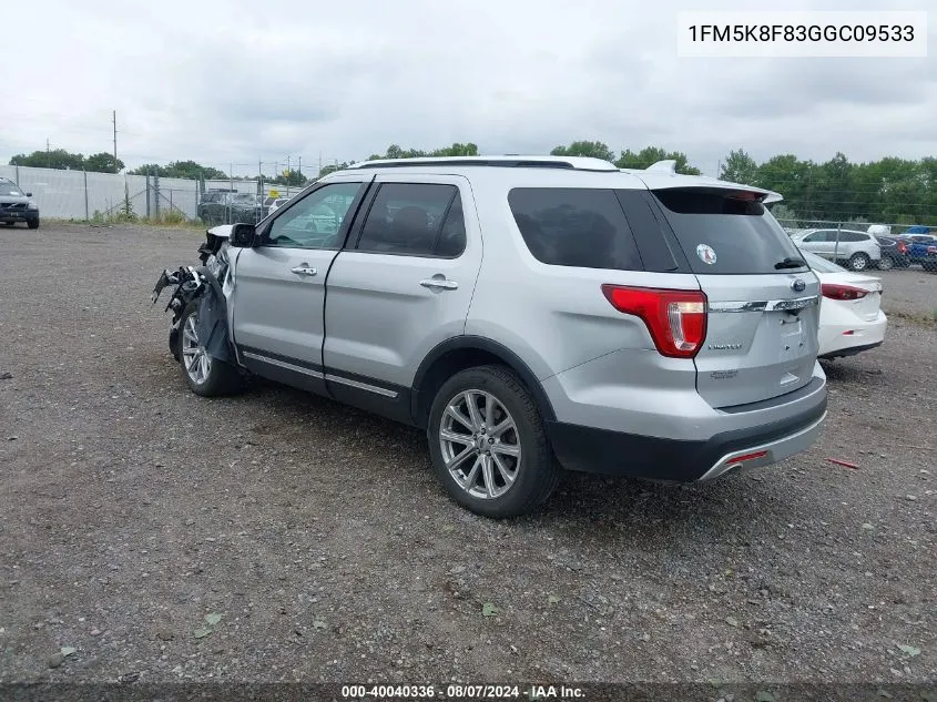 1FM5K8F83GGC09533 2016 Ford Explorer Limited