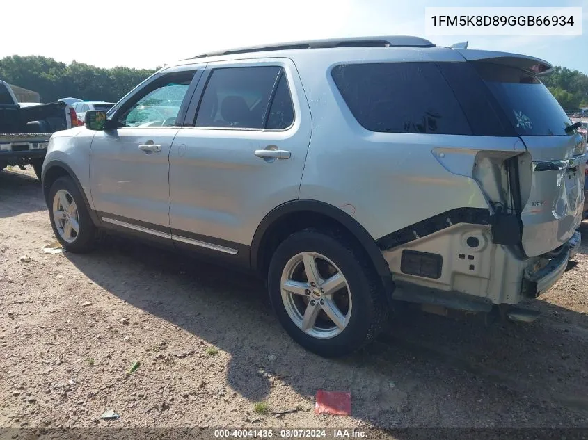 1FM5K8D89GGB66934 2016 Ford Explorer Xlt