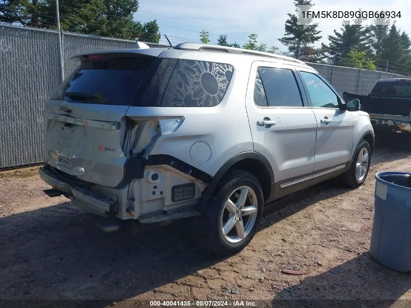 2016 Ford Explorer Xlt VIN: 1FM5K8D89GGB66934 Lot: 40041435