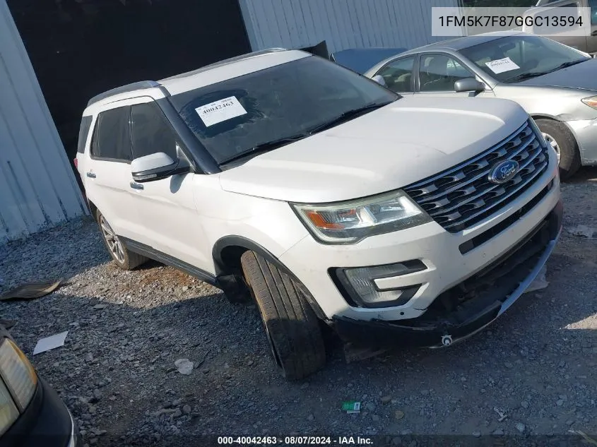 1FM5K7F87GGC13594 2016 Ford Explorer Limited