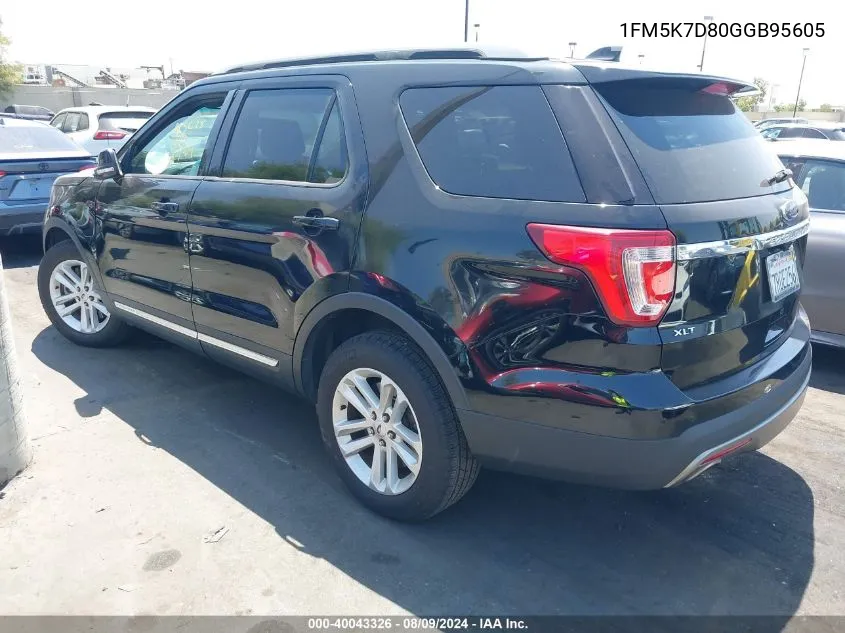 1FM5K7D80GGB95605 2016 Ford Explorer Xlt