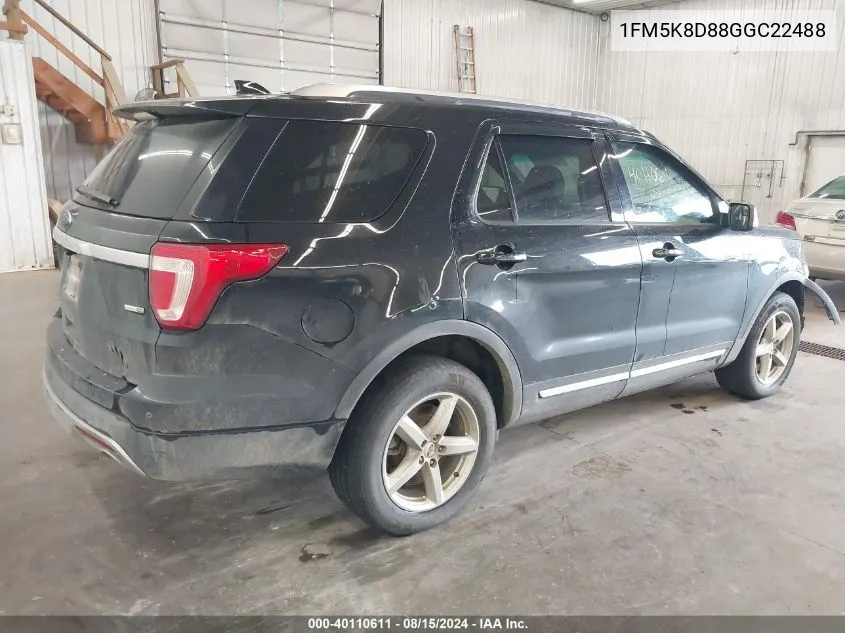 1FM5K8D88GGC22488 2016 Ford Explorer Xlt