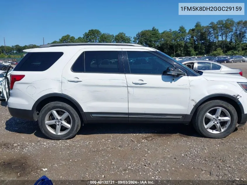 2016 Ford Explorer Xlt VIN: 1FM5K8DH2GGC29159 Lot: 40132721