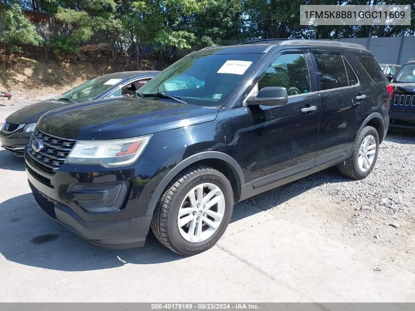 2016 Ford Explorer VIN: 1FM5K8B81GGC11609 Lot: 40179169